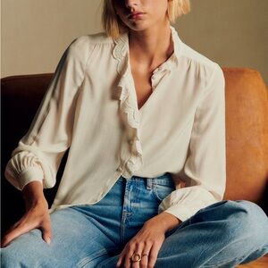 Sezane Chlo Shirt Ecru - Size 36/US 4
